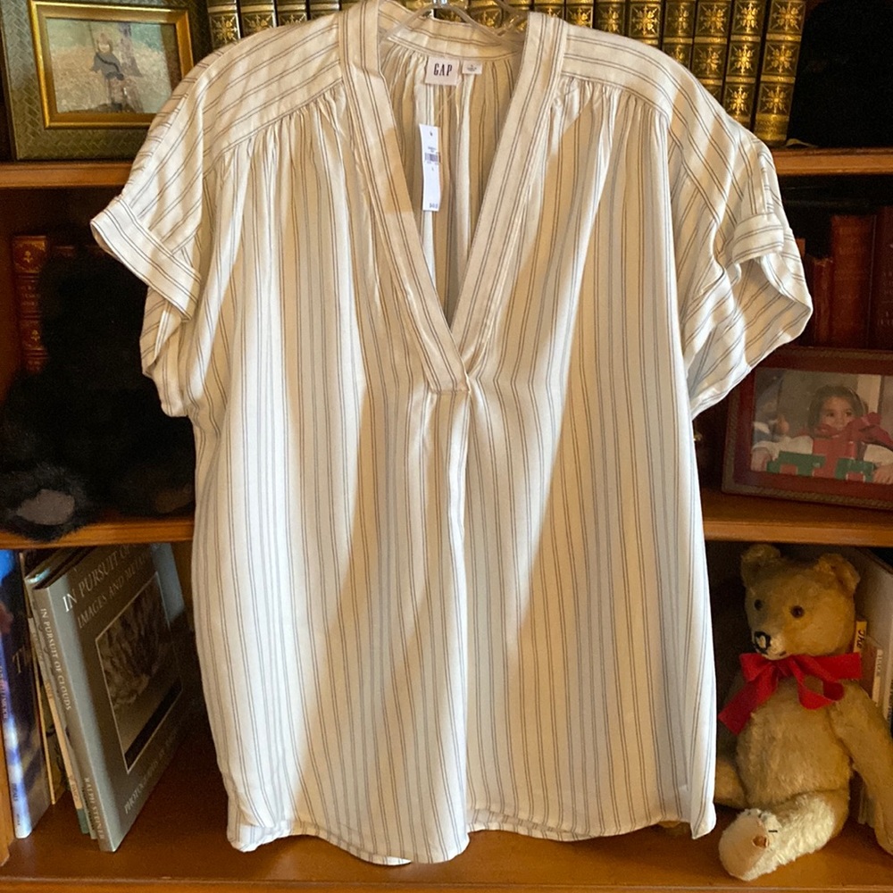 Off-white and black stripe blouse